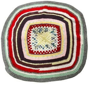 Handcrafted rounded edged granny square afghan